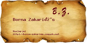 Borna Zakariás névjegykártya